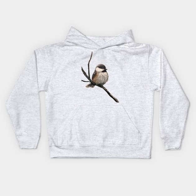 Chickadee Graphic Kids Hoodie by SistersInArtN